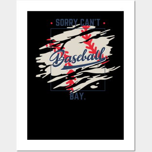 Sorry. Can't. Baseball. Bye. baseball player baseball season Grunge Clover Baseball Posters and Art